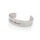 Engraved Name/Word/Logo Bracelet Silver Bangle Couples