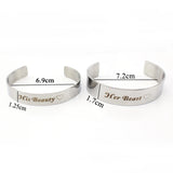 Engraved Name/Word/Logo Bracelet Silver Bangle Couples