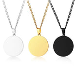 Personalized Stainless Steel Coin Pendant Necklace