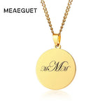 Personalized Stainless Steel Coin Pendant Necklace