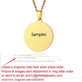 Personalized Stainless Steel Coin Pendant Necklace