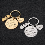 Engraved Daddy Keychain with Kids' Names for Men. Father's Day Gift