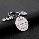 Engraved Daddy Keychain with Kids' Names for Men. Father's Day Gift