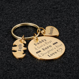 Engraved Daddy Keychain with Kids' Names for Men. Father's Day Gift
