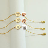 Engraved Pet Portrait Bracelet, Personalized Photo Jewellery for Women