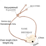 Engraved Photo Bracelet Personalized Date Name Logo Adjustable
