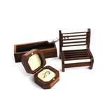 Personalized Square Ring Box Walnut Wood Proposal Engagement Wedding