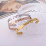 Personalized 6mm Stainless Steel Coordinates Bracelet - Name Date Engraved