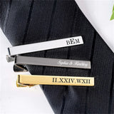 Personalized Engraved Tie Bar Name Tie Clip Stainless Steel