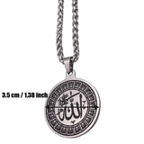 Engraved Islam Muslim Allah Stainless Steel Pendant Necklace
