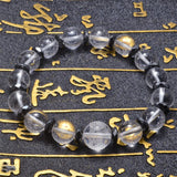 Heart Sutra Crystal Beads Bracelet Buddha Hematite Beaded Jewelry