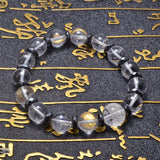 Heart Sutra Crystal Beads Bracelet Buddha Hematite Beaded Jewelry