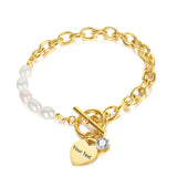 Engraving Name Stainless Steel Cuban Chain Couple Bracelets