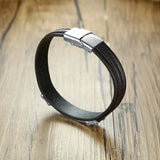 Engraved Stainless Steel Bracelet with Silicone Chain