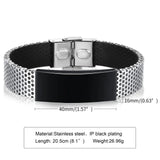 Engraved Stainless Steel Medical Alert ID Bracelet for Men Women