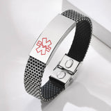 Engraved Stainless Steel Medical Alert ID Bracelet for Men Women