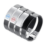 Engraved Stainless Steel Medical Alert ID Bracelet for Men Women