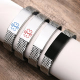 Engraved Stainless Steel Medical Alert ID Bracelet for Men Women