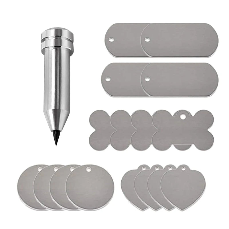 Engraving Tip Tool with 16 Metal Blanks Precision DIY Tool