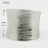 Wave Pattern Wide Bracelet Cuff Bangle Stainless Steel Jewelry