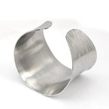 Wave Pattern Wide Bracelet Cuff Bangle Stainless Steel Jewelry