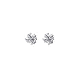 Crystal Rotating Windmill Earrings 925 Sterling Silver Jewelry