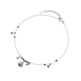 925 Sterling Silver Bell Balls Charm Anklet