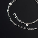 925 Silver Anklets Bracelet For Women Leg Jewelry Double Foot Chain
