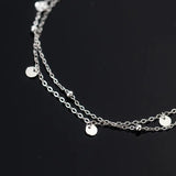 925 Silver Anklets Bracelet For Women Leg Jewelry Double Foot Chain
