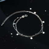 925 Silver Anklets Bracelet For Women Leg Jewelry Double Foot Chain