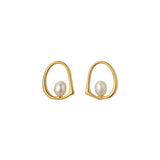 925 Silver Natural Freshwater Pearl Stud Earrings for Women