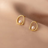 925 Silver Natural Freshwater Pearl Stud Earrings for Women