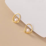 925 Silver Natural Freshwater Pearl Stud Earrings for Women