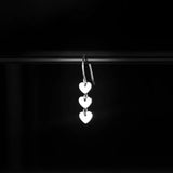 925 Silver Love Heart Drop Tassel Earrings, Summer Jewelry