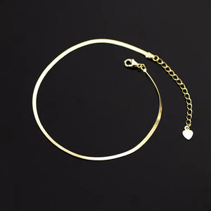 925 Silver Minimalist Snake Bone Anklet for Women