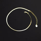 925 Silver Minimalist Snake Bone Anklet for Women