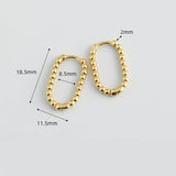 925 Silver Punk Hollow Beads Hoop Earrings for Women Girl