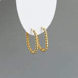 925 Silver Punk Hollow Beads Hoop Earrings for Women Girl