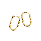 925 Silver Punk Hollow Beads Hoop Earrings for Women Girl