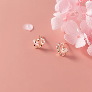 925 Silver Crystal Butterfly Earrings Wedding