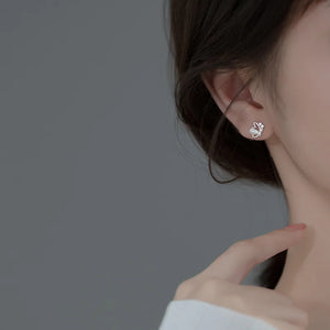 925 Silver Crystal Butterfly Earrings Wedding