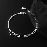 925 Silver Hollow Heart Bracelet for Women - Valentine's Gift