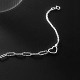 925 Silver Hollow Heart Bracelet for Women - Valentine's Gift
