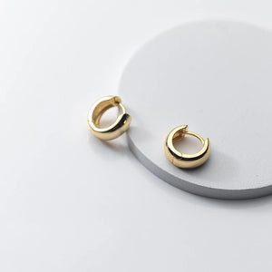 925 Silver Wide Circle Hoop Earrings for Women Wedding Party
