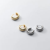 925 Silver Wide Circle Hoop Earrings for Women Wedding Party