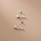 925 Sterling Silver Zircon Stud Earrings Anniversary Jewelry