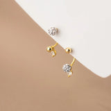 925 Sterling Silver Zircon Stud Earrings Anniversary Jewelry