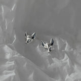 925 Sterling Silver Cat Earrings Hypoallergenic Kitten Studs Sensitive Ears