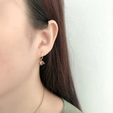 Sterling Silver Lucky Elephant Hoop Earrings for Women