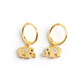 Sterling Silver Lucky Elephant Hoop Earrings for Women